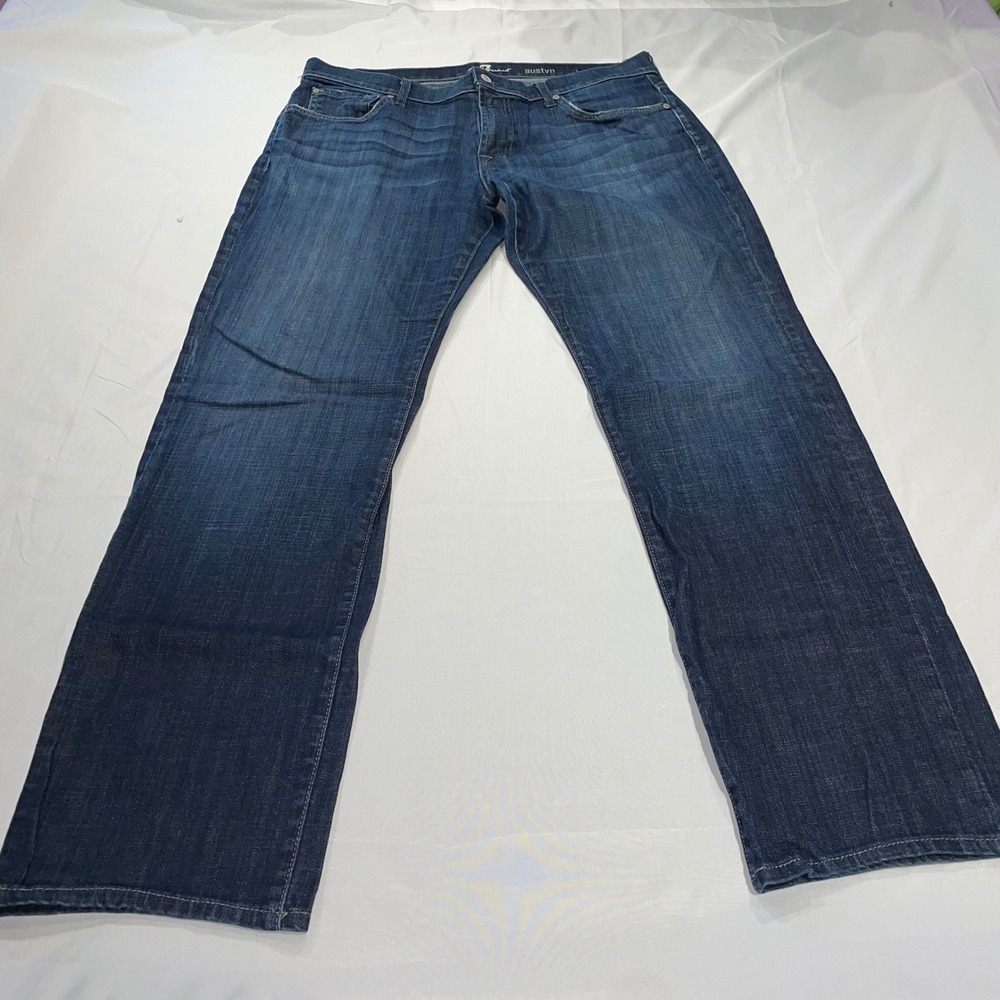 7 For All Mankind Austyn Relaxed Straight Leg Jeans Mens 36 Dark Wash Denim USA